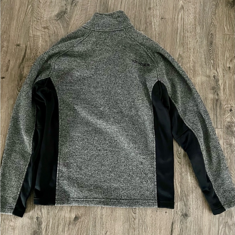 Spyder Men’s Gray Heather Quarter Zip Pullover Fleece Medium – EUC Med M - Picture 2 of 5